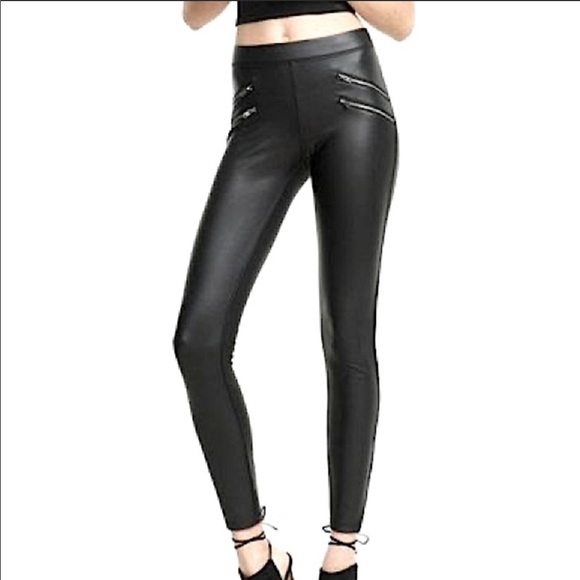 Express • Faux Leather Moto Legging with zipper M